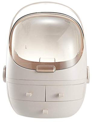 Clamshell 3 cassettiera da toeletta Arrotondata Porta Trucco Scatola di immagazzinaggio per Rossetto Gioielli Cosmetici organizzatore-Apricot