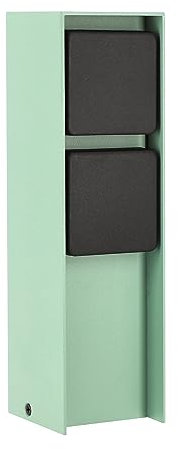 LED Universum - Außensteckdose ADAM, mint mit schwarzen Abdeckungen, 2 Steckplätze, Aluminium pulverbeschichtet, fest verdrahtet zum Anschluss von Gartengeräten oder Beleuchtung, max. 3680W