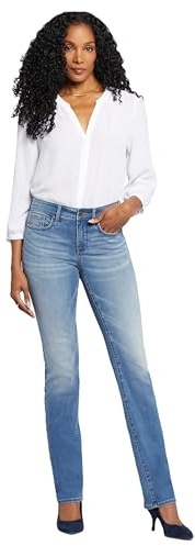NYDJ Marilyn raka ben jeans i stretch denim, ogenomskinligt dam, Maele, 42