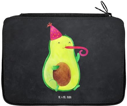 Mr. & Mrs. Panda Federmappe Avocado Feier - Geschenk, Stifterolle, Tröte, Gesund, Schülerin, Vegan, Gute Laune, Geburtstag, Veggie, Stiftetasche,