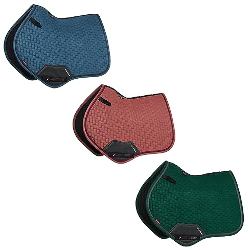 LeMieux Suede Close Contact Square Saddle Pads - English Saddle Pads for Horses - Equestrian Riding Equipment and Accessories - Atlantic Blue - Small/Medium