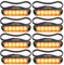 Justech 8PZ 6LED Luce Stroboscopica Luci LED Lampeggiante 12V 24 V Impermeabile Luce di Avvertimento Ambra con 22 Modalità Strobo Universale per Veicolo Rimorchio Caravan Trattore Camion