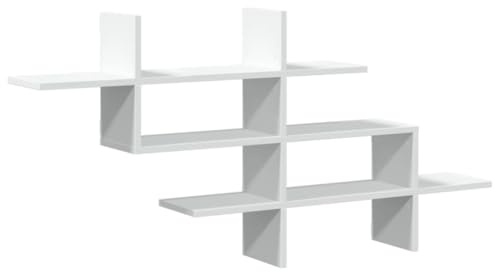 vidaXL Vägghylla vit 124,5x18x60,5 cm konstruerat trä