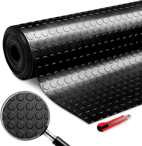 Suelo de goma 50cmx2m. Moqueta para el suelo SBR de alta resistencia. Alfombra antideslizante de caucho para gimnasio, taller o vehículo. Impermeable y de gran durabilidad. Compra calidad garantizada.