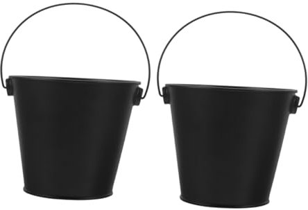 UKCOCO 2piezas Cubo Metal para Grasa Barbacoa Robusto y para Parrilla Al Aire Cubo Rebosa Grasa Diseño Hierro Resistente y Fácil De Limpiar para Camping y Barbacoas