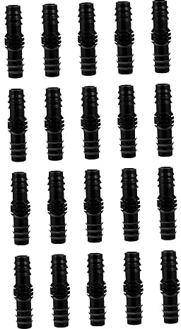 TOYANDONA 20 Piezas Conectores de Manguera Rectos para Riego por Goteo Accesorios de Jardinería para Huertos y Negro
