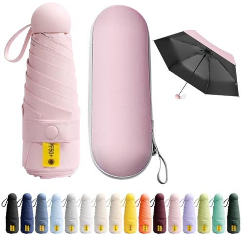 BEKKLPOU Mini Parapluie De Poche, Anti-UV, Léger, Compact, Facile à Transporter, Adapté à Diverses Occasions (Rose d'été)