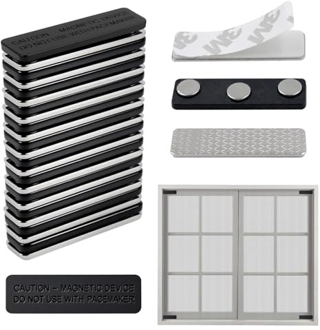 12Pcs Aimant Rideau, Stores de Fenêtre Aimants avec Adhésif Clips Magnétiques, Accessoire de Store Occultant pour Fenêtre Maison Stores Bureau Chambre à Coucher