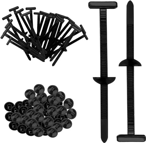 100 Pieces Heavy Duty Nylon Universal Cable Tie Buckle, Self-Locking Auto Zip Tie Buckle Holder with Pin & Button, Snap-Fit Bumper Retainer Zipper Clips for Cars Panel Fasteners Fender Liner (100)