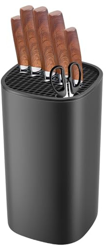 Foymlon Soporte Cuchillos Cocina Plástico, para Más de 8 Cuchillos, con Ranuras Separadas para Tijeras, Diseño Moderno y Base Estable,Ideal para Almacenamiento Seguro y