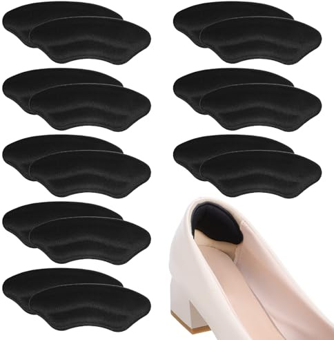 WJIAAA 8 pares de almohadillas de talón para zapatos, agarres de talón para zapatos de mujer, insertos reductores de tamaño de zapatos de tela de punto de espuma, cojines antideslizantes para aliviar