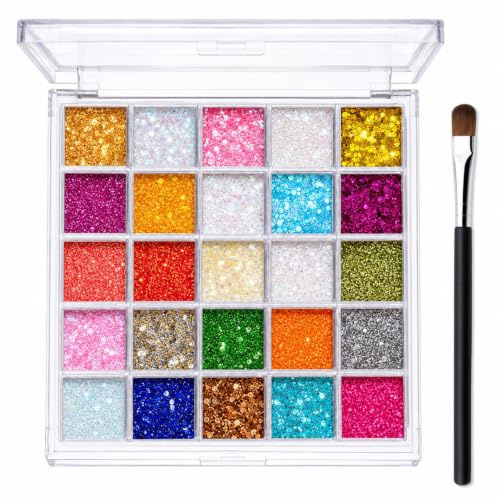 Palette de Gel à Paillettes pour le Corps 25 Couleurs, Gel de Paillettes