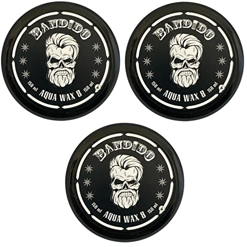 3x Bandido Hair Wax Black Cera para el Cabello Aqua Hard Wax