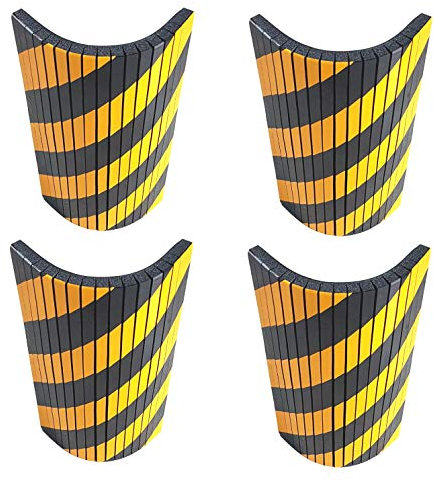 SNS SAFETY LTD Protección Garaje Adaptable, Tiras de Espuma Adhesivas con Cortes, para Cualquier Esquina y Columna Redonda, 44x25x2 cm, 4 Piezas (Negro Amarillo)