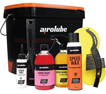 Cleanest Bike Basic Essentials | Secchio pieno ricco con prodotti per la cura della bicicletta | a base vegetale | Ecologico | Set di manutenzione della bicicletta (Cleanest Bike Essentials con