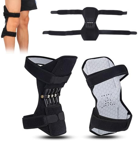 Booster de Protection du Genou, Coussin Stabilisateur de Genou à Ressort de Soutien Articulaire, Attelle de Genou Power Lift pour les Jambes Faibles Old Cold Leg Alpinisme Squat