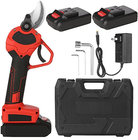 NWKHRSO Professional Cordless Pruning Shear, Electric, Tree Branch Pruner, Powerful Electric Scissors 2 PCS 2Ah Rechargeable Lithium Battery, 40Mm Cutting Diameter