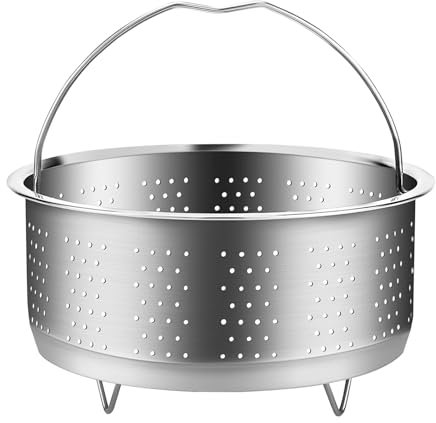Puedno Dampfgarer Einsatz Edelstahl 304, Topf Dämpfeinsatz 17,5cm Dünsteinsatz für töpf Siebeinsatz für Kochtöpfe Schnellkochtopf Dünsten von Gemüse Früchte Reis Eier