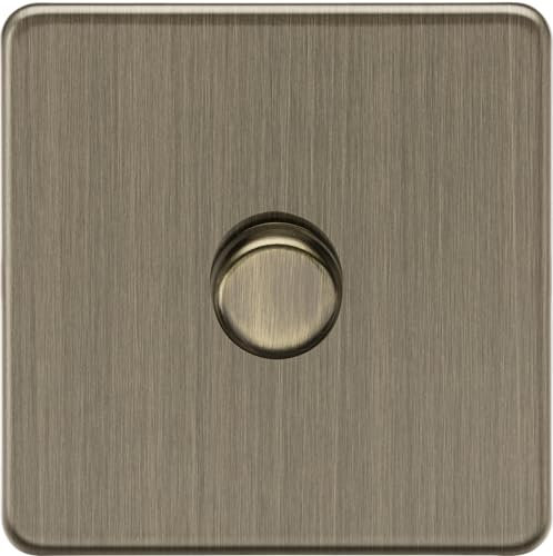 Knightsbridge 1G 2-way 10-200W (5-150W LED) Intelligent dimmer - Antique Brass