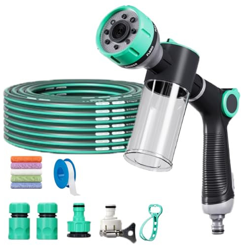 Manguera Jardin Extensible Metal, Mangeras Jardineria Flexible De 8 Funciones Manguera Jardin Enrollable Para Riego De Jardin Con Conectores De LatóN Manguera Riego (30 metros)