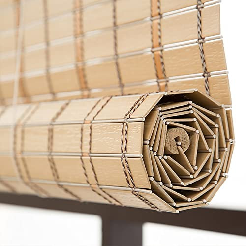 Tende avvolgibili in bambù per esterni, in PVC, impermeabili, resistenti alle intemperie, per la privacy, rotolo da 50 x 150 cm di larghezza, 90% oscuranti, in bambù