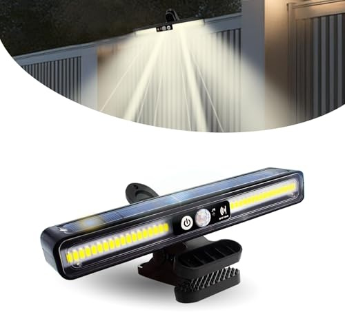 Surplex solcellslampor för utomhusbruk, Clip-on solcell med rörelsedetektor, 2 monteringstyper 3 lägen vägglampa med 36 lysdioder, vattentät sollampa för trädgård staket camping hall, varmt ljus