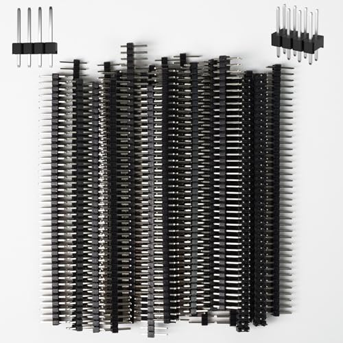 Yakomon 30pcs 40 pin Breakable Pin Header 2.54mm Double Row Male Header Connector Kit for Arduino (15pcs Double Row/ 15pcs Single Row)