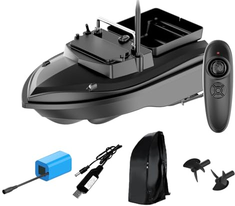 Goldlife Large Capacity RC Bait Boat, 18000mAh Battery Fishing Boat (Black)