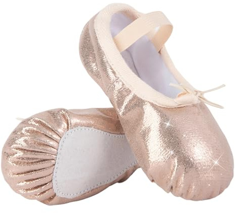 Tancefair Zapatos de Ballet Chicas Brillan Zapatillas de Baile Zapatos de Ballet Plano de Ballet con Zapatos de Baile completos con Zapatos de Yoga gimnásticos para niñas niños pequeños