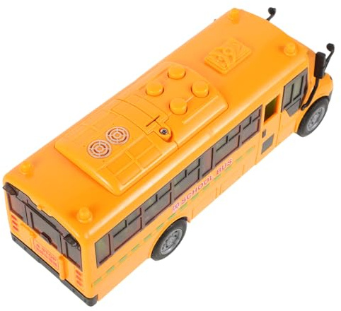 Hemobllo Autobús Escolar de Juguete con Música y Puerta Abatible de Bus Inercial para y Portátil Regalo para Educación y Diversión Infantil