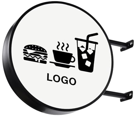 Señal de publicidad LED de doble cara para publicidad, cartel de proyección publicitaria de doble cara | 50,8 cm letrero luminoso iluminado | Para cafés, hoteles, restaurantes, tiendas minoristas