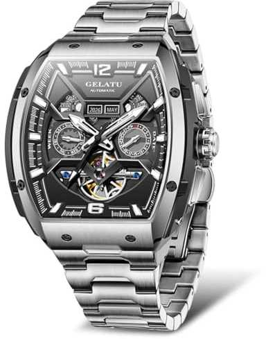 OLEVS Montre Homme Quartz Index Diamants Acier Inoxydable Étanche Lumineuse Date Cadeau Luxe