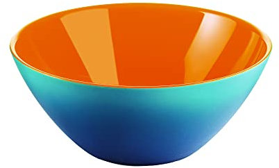 Guzzini Contenitore My Fusion, Blu/Arancione, Ø25 x h10.5 cm