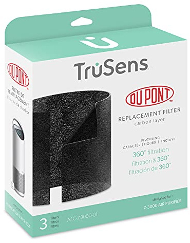 Leitz Trusens Replacement Dupont Carbon Layer for TruSens Z-3000 Air Purifier, 3 Pack, Black, 2415109