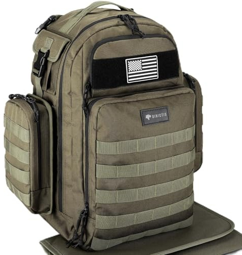 Dinictis Dad Diaper Bag Backpack with Diaper Changing Mat - Jungle Green