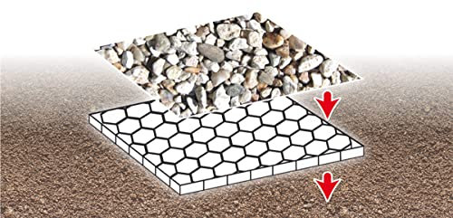 Jardibric - Dalles à Gravier avec Géotextile 80 x 120 x 3 cm - Résistance de 100 tonnes/m² Gravier à Utilisé de 18 mm Alvéole de Ø42mm Pour vos Allées et Aires de Stationnement