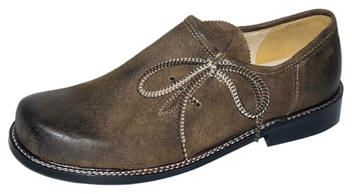 Scarpe tradizionali da uomo, scarpe da avena, in pelle, marrone, nero, suola in pelle, scarpe da ballo, suola liscia per ballerini, pantaloni in pelle per ballare, marrone, 44 EU