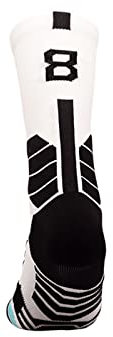 MAHZA Individuelle Unisex-Sportsocken Basketball Fußballspieler Trikotnummer Crew Socken, 1 STK (W8,F)
