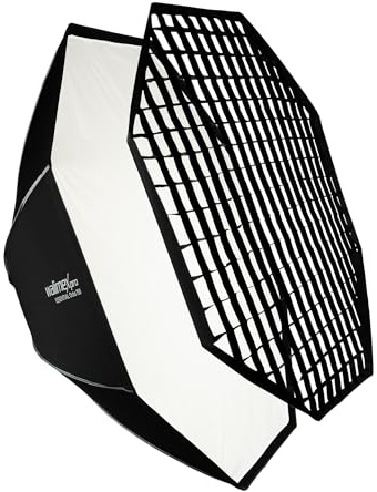 Walimex pro Essential Softbox Octagon 150 cm, girevole a 360°, montaggio semplice, con griglia, adattatore Bowens e borsa per il trasporto, ideale per ritratti e scatti di bellezza