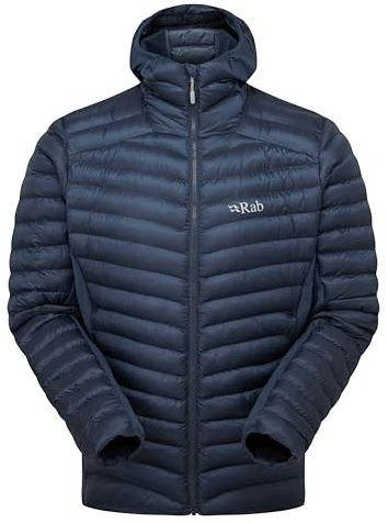 Rab Men's Cirrus Flex Hoody - Lightweight Insulated Coat for Trekking, Skiing, & Climbing - Tempest Blue - Medium
