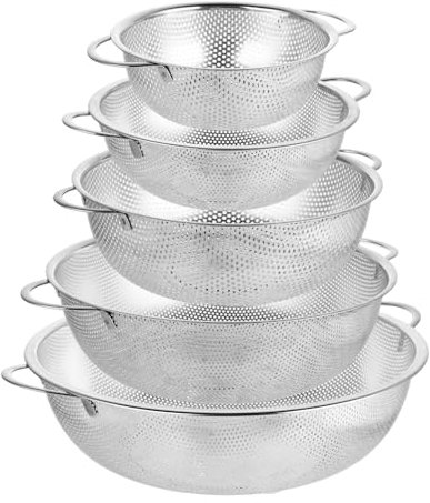 Passoire inox - passoire cuisine multifonctionnelle. Passoire robuste et pratique, idéale pour légumes, pâtes et filtration. Design durable et facile à nettoyer