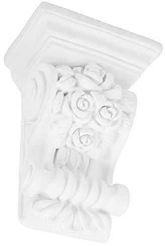 BAZEITFLOW European Pu Carved Corbels 10cm White Decorative Wall Brackets Rustic Corbels for Corner Home Ceiling and Door Frame Decor