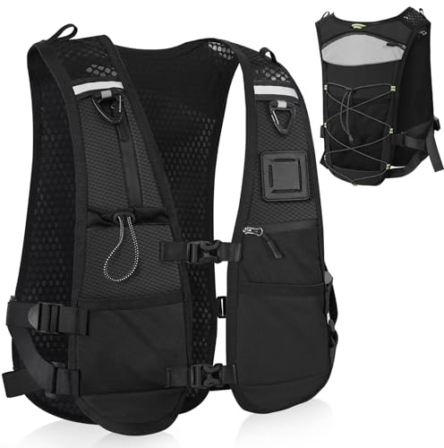 PELLOR Mochila de Correr Hombre y Mujer, Chaleco Hidratación Trail Running con Reflectante, Correas Pecho Ajustables, Ligero Mochila Hidratación Unisex para Senderismo, Maratones, Ciclismo, Jogging