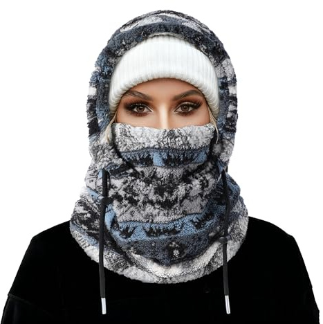 MVPTOO Ski Mask Balalclava Windproof Face Mask Warm Fleece Neck Cover for Cold Weather Helmet Hood for Men & Women (Cerulean)