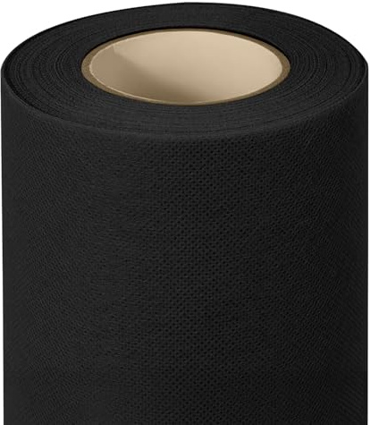 Maxi Products - Rollo de Mantel TNT Sin Precorte - 1,2 x 5 m - Tejido no Tejido Spunbond (TNT) - Desechable con Efecto Tela - Resistente a Líquidos - Catering - Impermeable (Negro)