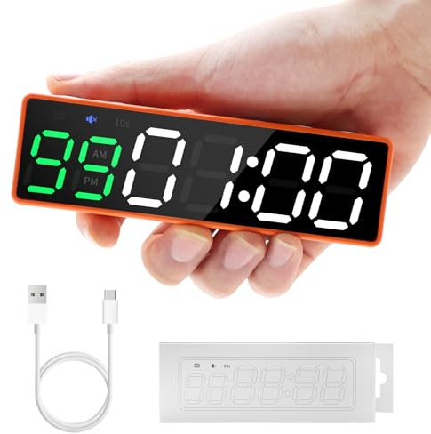LUCKY TIME Temporizador de Gimnasio, Reloj portátil para Gimnasio, 10 Modos de Entrenamiento, cronómetro con imán Potente, Reloj Digital de Pared con Cuenta atrás/adelante para Gimnasio/casa/Garaje