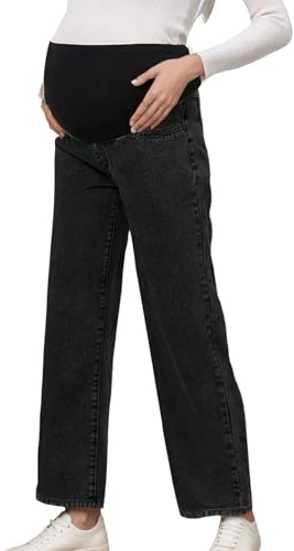 DOTBUY-SHOP Pantaloni Premaman Donna Invernali Eleganti, Pantaloni Premaman Donna Palazzo Skinny Curvy Jeans per Gravidanza, Lavoro, Salotto (Nero,M)