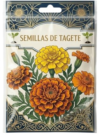 DECOALIVE Semillas de Tagete para Decorar Jardines, Huertos Urbanos y Macetas con Flores Amarillas y Naranjas