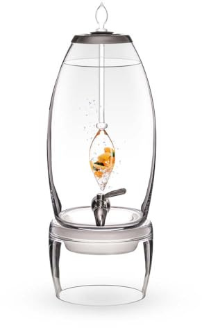 VitaJuwel Grande Water Dispenser Set with Gemstone Vial HAPPINESS (carnelian - jade - orange calcite - clear quartz) – glass, 7 litres