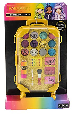 RAINBOW HIGH Big Trolley Make Up, Set di Trucchi per Bambini con Ombretti, Lucidalabbra e Gemme 3D - Nice Group